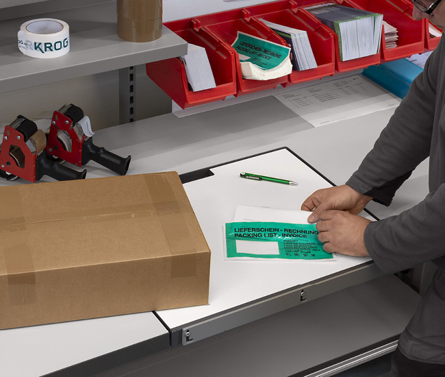 ECO Lieferscheintaschen aus Papier 9-sprachig