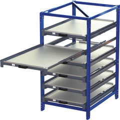 Kompaktregal  - 100% Auszug mit 6 Fächern (Lichte Höhe 231 / 126 mm)