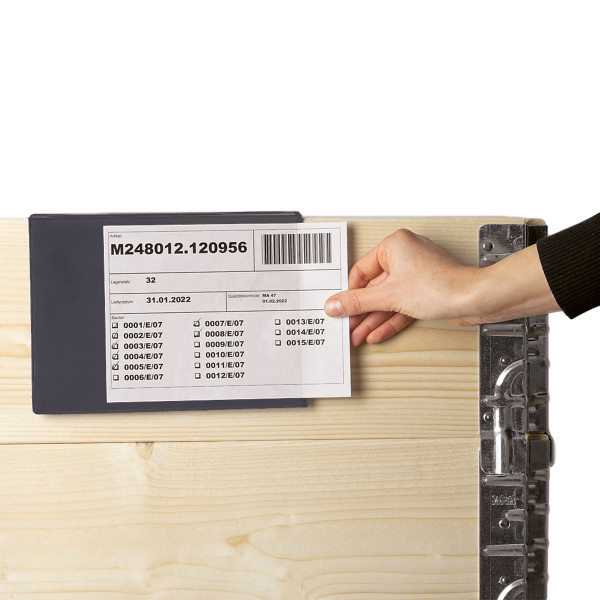 ECO labelling pockets for attachment frames made of organic PVC