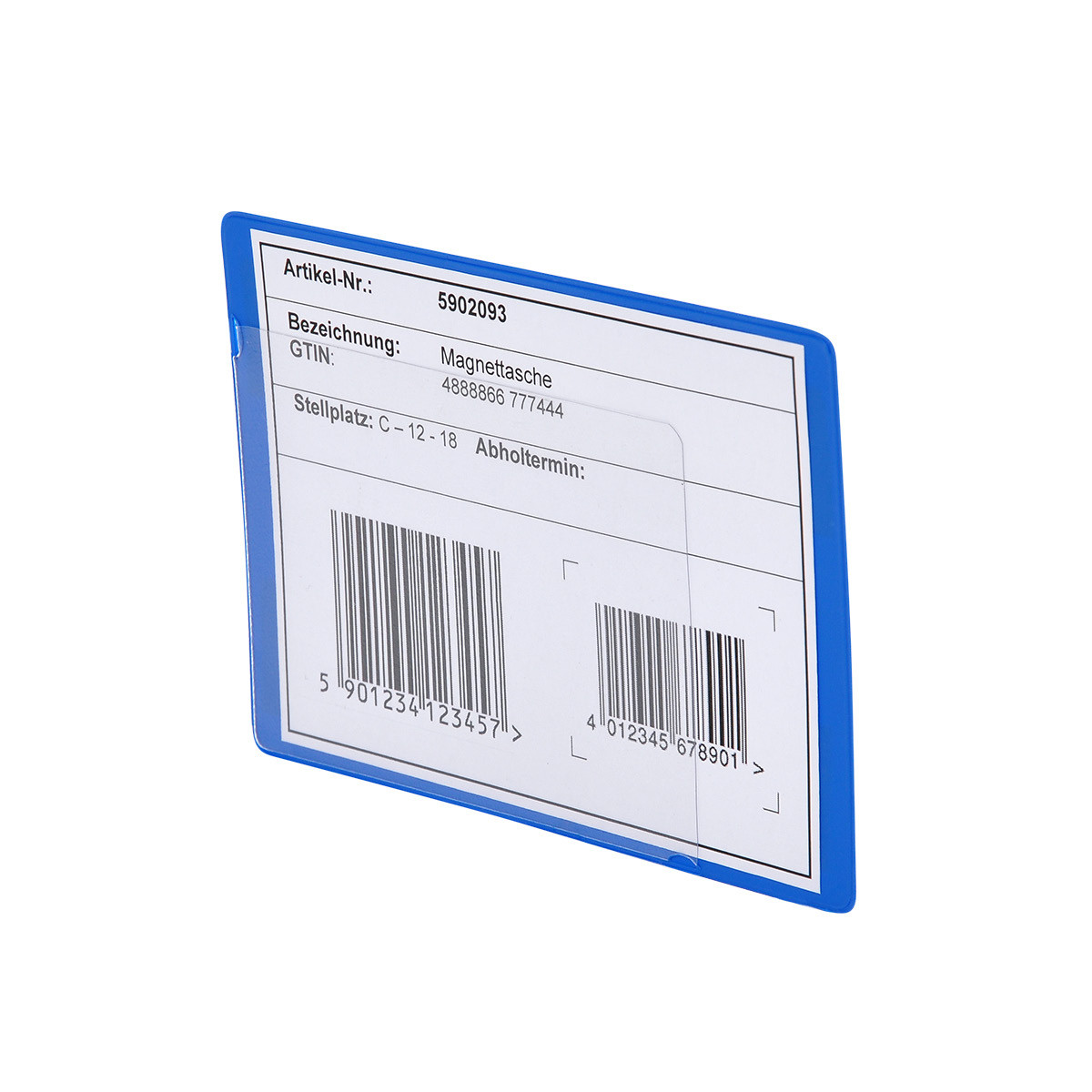 Self-adhesive pockets for plastic boxes