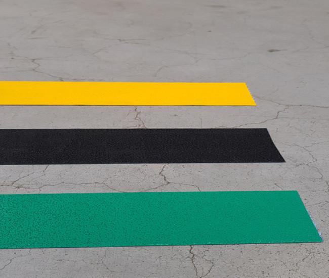 Durable floor marking tape with non-slip surface