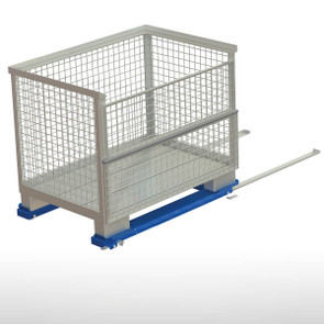 KROG Bodenauszug für Gitterboxen zur Beladung vom Kommissioniergang 85 % ausziehbar Enzianblau (wird ohne Gitterbox geliefert)