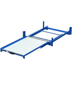 Upright hanging pull-out unit with steel shelf
