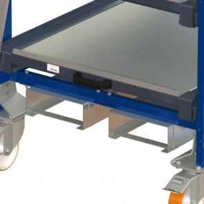 Fork lift slots for pull-out rack