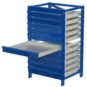 Compact pull-out rack | 75 kg with 11 drawers