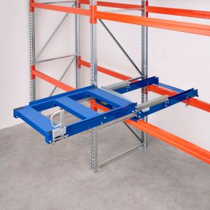 Heavy duty pallet pull-out unit with Easy-Action-handle| 100 % pulled out