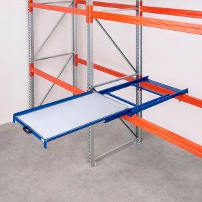 Beam mounted pull out unit with steel shelf panel | 100%