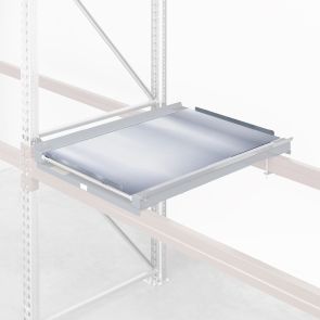 Closed steel bottom for pallet pullouts with all-round edge