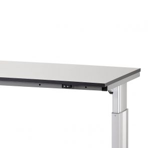 Ausschnitt Tischplatte Laminat grau