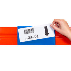 Blue label pocket on a crossbar