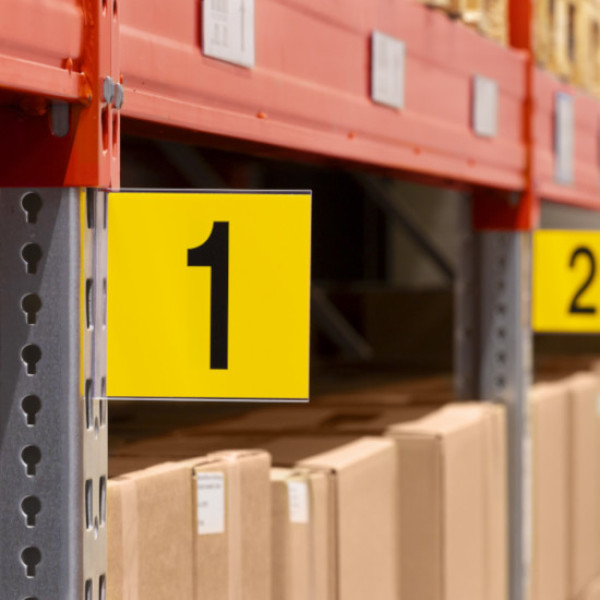 Shelf and aisle signs - angled