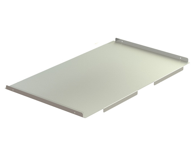 Closed steel bottom for pallet pullouts with all-round edge