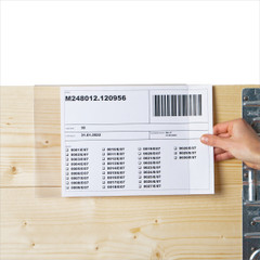 Hard plastic pockets for pallet collars | A5 landscape | closed