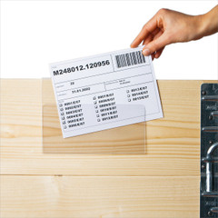 Hard plastic pockets for pallet colars | A5 landscape | open