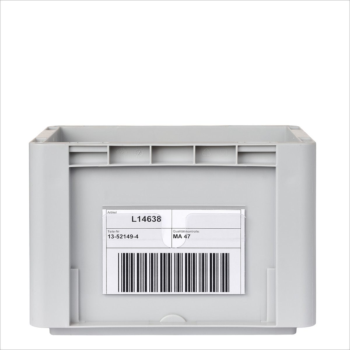 Stable self-adhesive pockets on plastic box