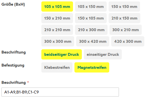 Regal- und Gangschild mit Aufhängelochung aus Aluminium