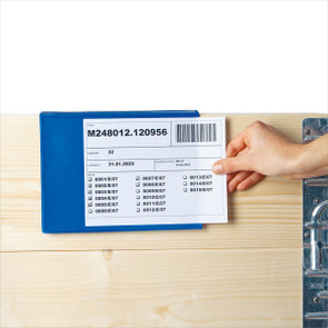 Labeling pockets for pallet collar frame | Blue |A5 landscape