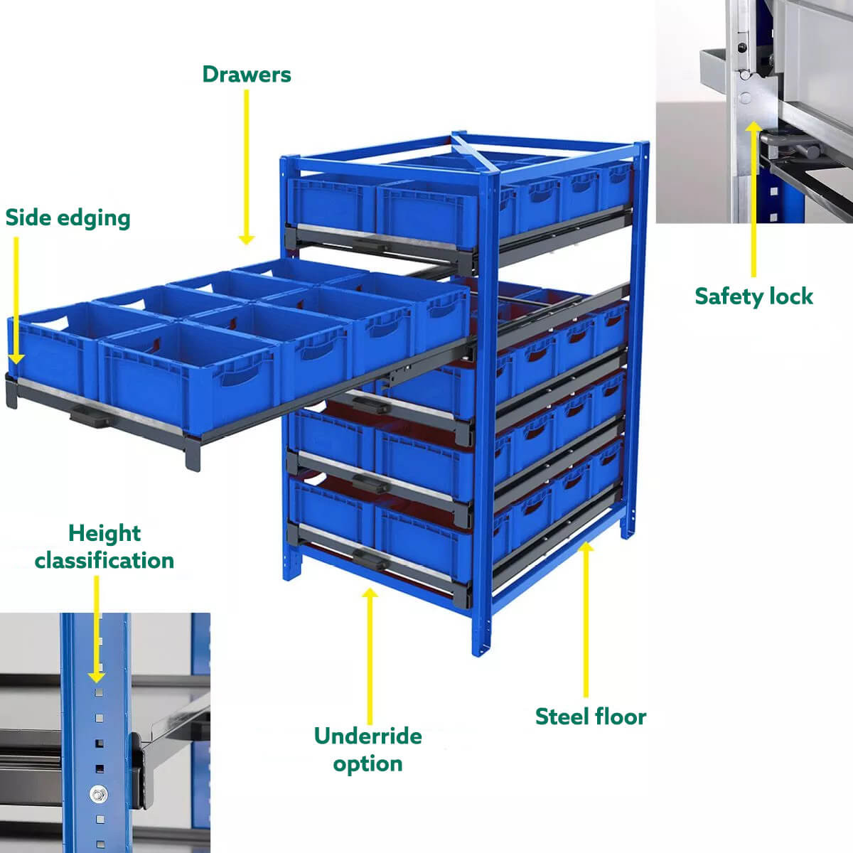 Compact pull-out rack 200 kg two-way 