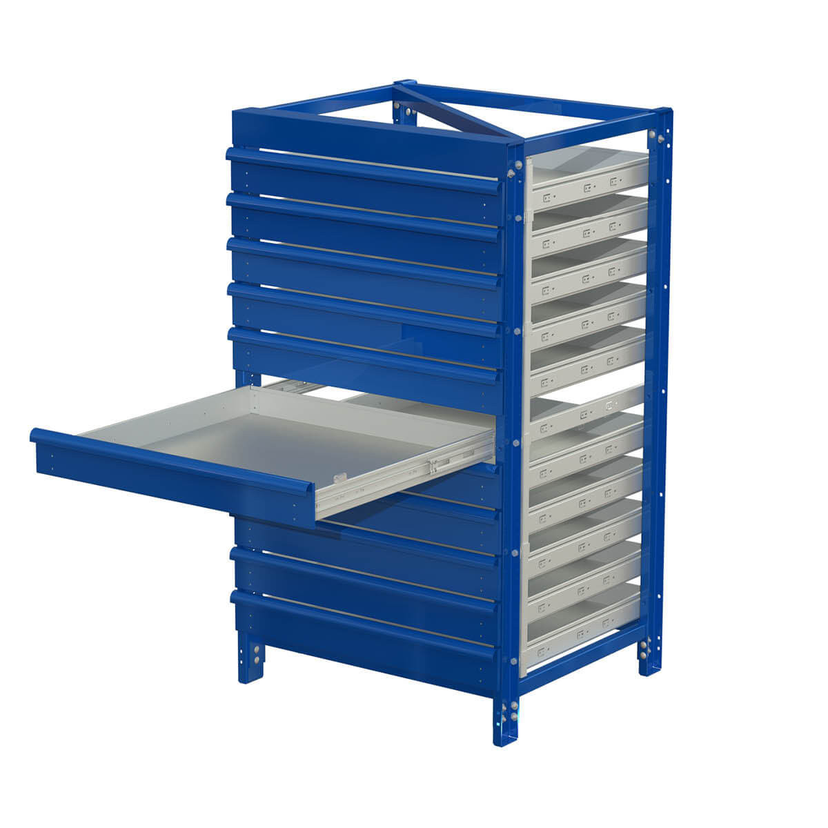Compact pull-out rack | 75 kg with 11 drawers
