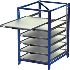 Kompaktregal mit 70% Auszugstiefe und 200 kg Traglast/Schubfach