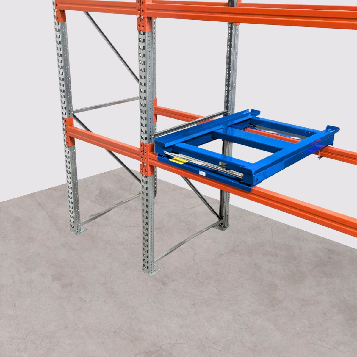 Beam mounted pull-out-unit for wire mesh boxes