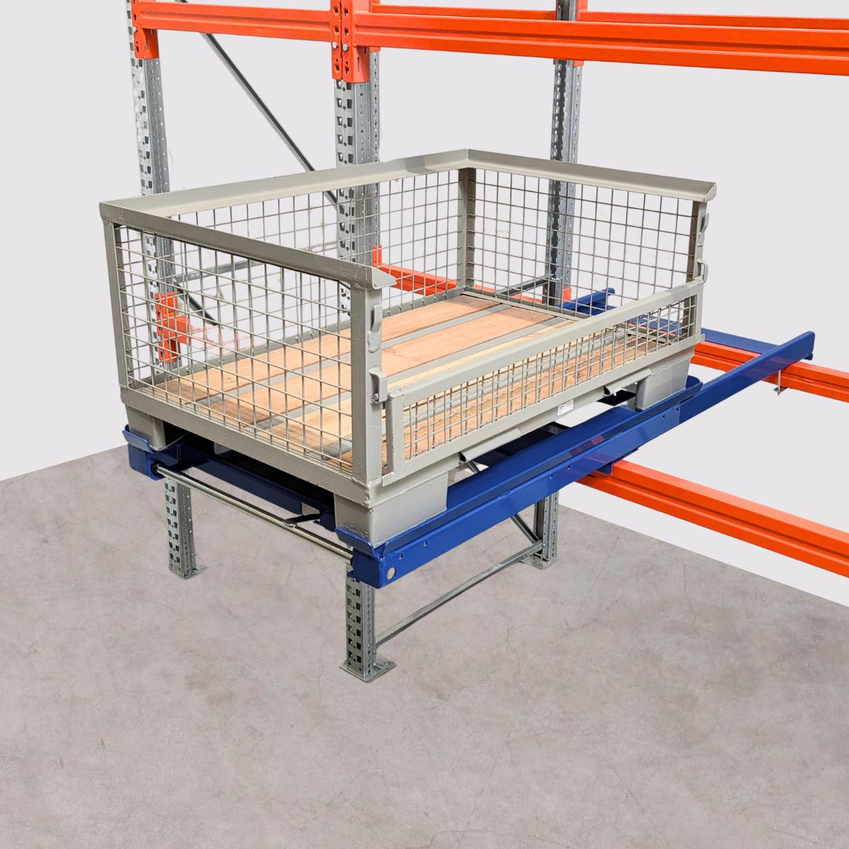 KROG beam mounted pull-out-unit for wire mesh boxes - extended