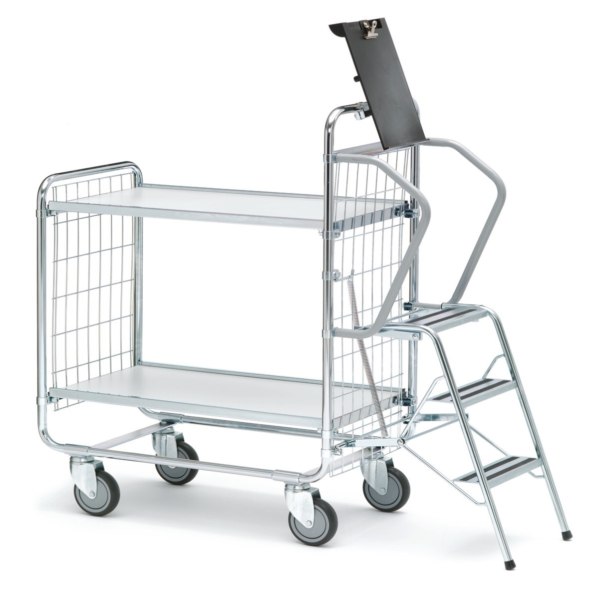 Leiterwagen Serie 100 mit 2 Etagen und ausgeklappter Leiter