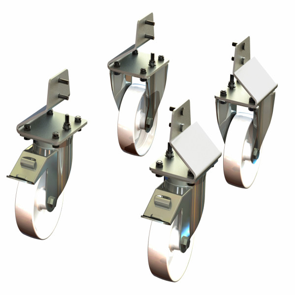 Wheel set for pull-out rack