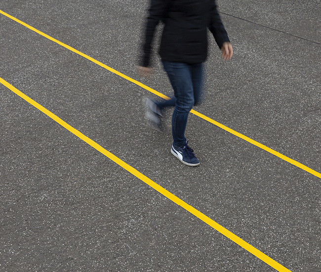 Durable floor marking tape with smooth surface