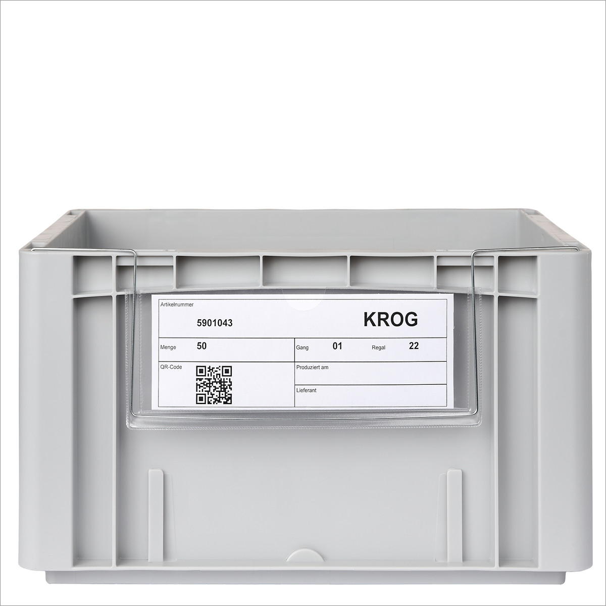 Pocket with wire hanger with snug fit for plastic boxes