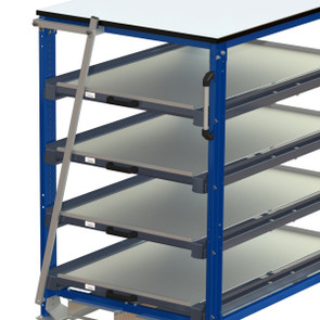 Transport lock for pull-out racks