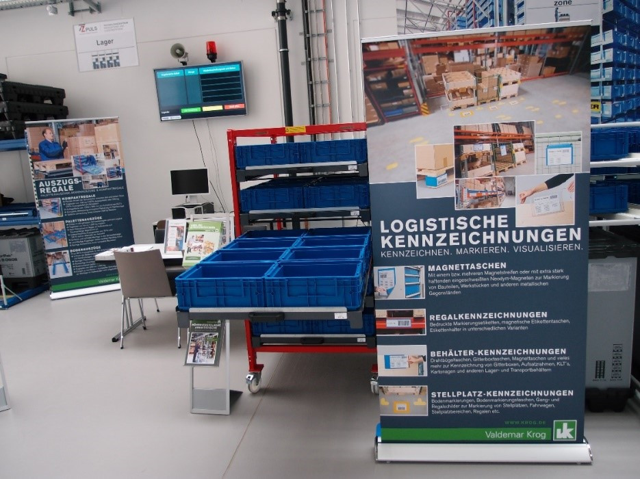 KROG Logistische Kennzeichnungen in der Musterfabrikhalle TZ Puls in Dingolfing
