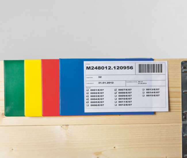 Kennzeichnungstaschen für Aufsatzrahmen, farbig